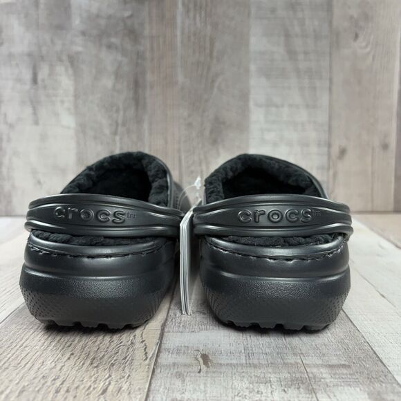 Crocs Classic Lined Clogs Little Kids PS Size 13 Slip On Shoes Sandals Black - Picture 9 of 11
